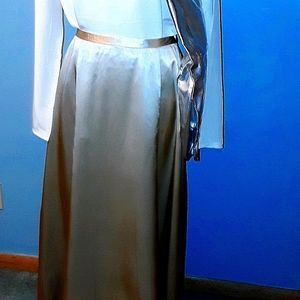 Gold silk charmeuse skirt